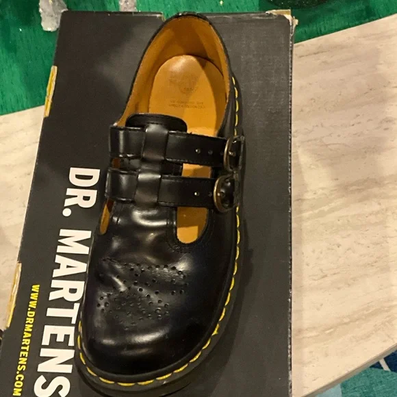 Dr. Martens Black Leather Buckle Shoes - Picture 3 of 10